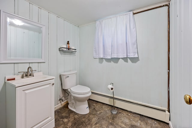 55 Andrasko Rd, Beacon Falls, CT 06403 - bathroom featuring baseboard heating, vanity, and toilet