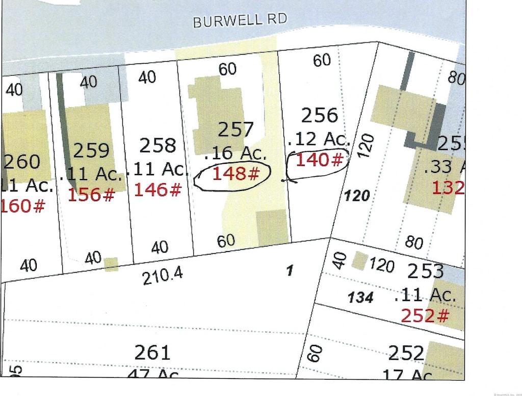 148 Burwell Rd, West Haven, CT 06516 - map showing property parcels