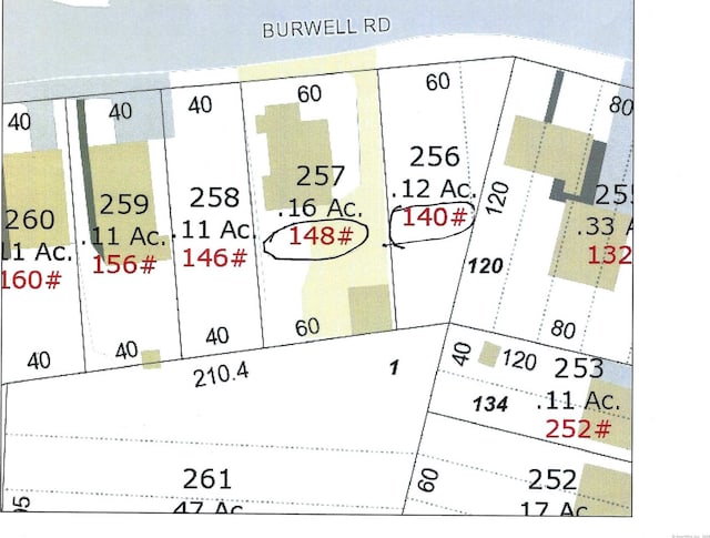 148 Burwell Rd, West Haven, CT 06516 - map showing property parcels