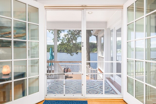 424 E Wakefield Blvd, Winchester, CT 06098 - unfurnished sunroom featuring a water view and french doors