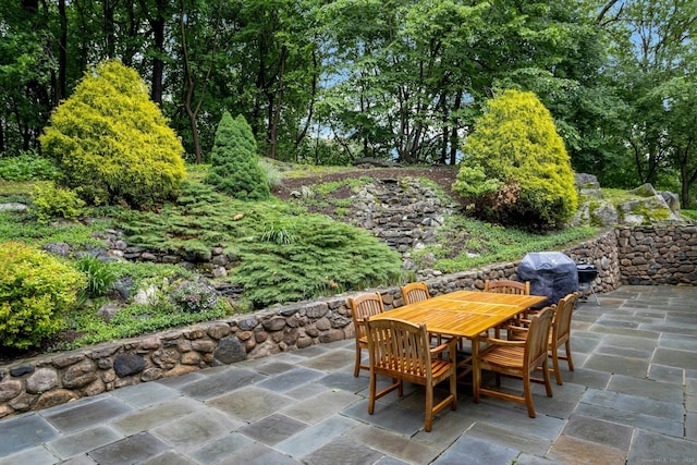 6 Queens Ln, Darien, CT 06820 - view of patio / terrace featuring outdoor dining area and view of scattered trees