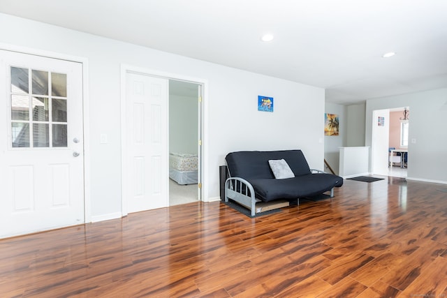 202 Foxwood Ln Unit 202, Milford, CT 06461 - living area with wood finished floors, baseboards, and recessed lighting
