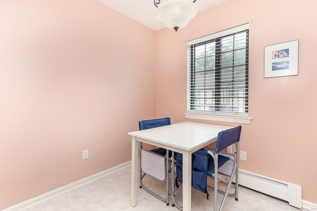 202 Foxwood Ln Unit 202, Milford, CT 06461 - dining area with baseboards, a baseboard heating unit, and a desk