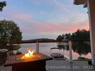 72 Lake View Dr, Woodstock, CT 06281 - dock with a fire pit and a water view