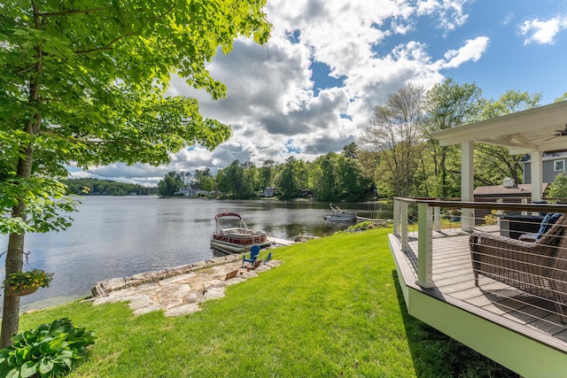 72 Lake View Dr, Woodstock, CT 06281 - view of grassy yard with a water view