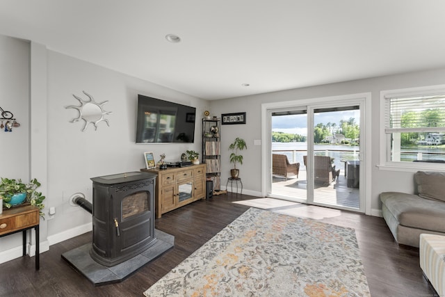 72 Lake View Dr, Woodstock, CT 06281 - living area featuring plenty of natural light, dark wood finished floors, and recessed lighting