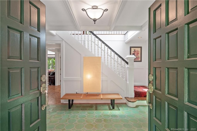 15 Tunxis Trl, Redding, CT 06896 - entryway featuring stairs and a decorative wall