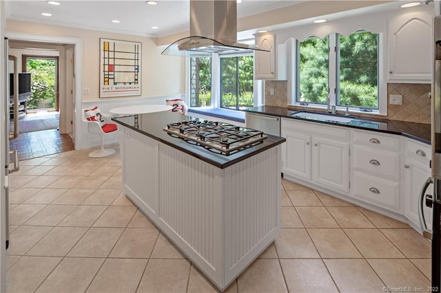 15 Tunxis Trl, Redding, CT 06896 - kitchen with island range hood, stainless steel appliances, healthy amount of natural light, a kitchen island, and recessed lighting