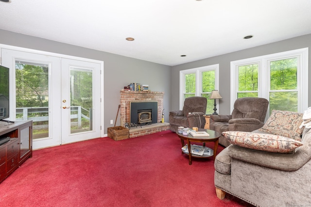 15 Woodcliff Dr, Simsbury, CT 06070 - living room featuring french doors and carpet flooring