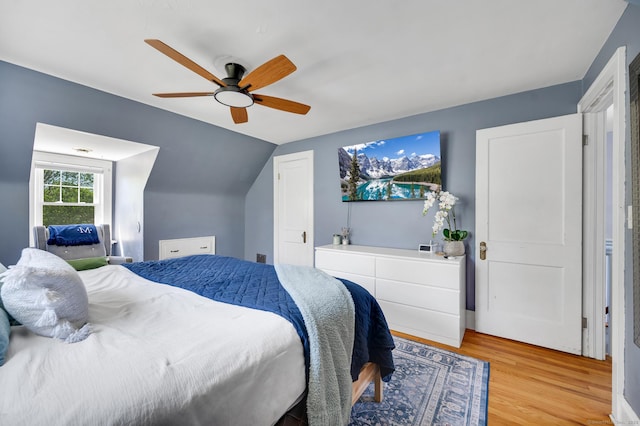 70 Mercer St, Stratford, CT 06614 - bedroom featuring light wood finished floors, ceiling fan, and lofted ceiling