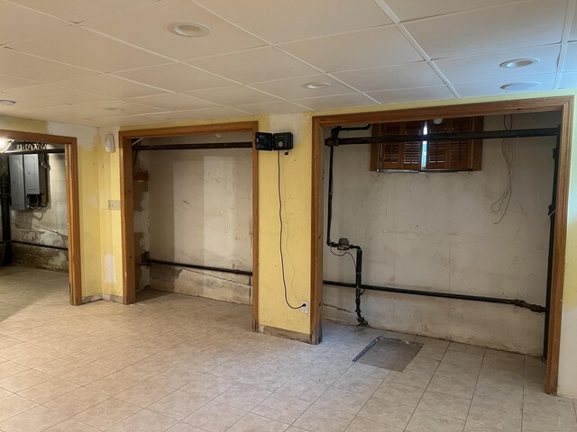 40 Bellevue Rd, New Haven, CT 06511 - finished basement with a paneled ceiling and recessed lighting
