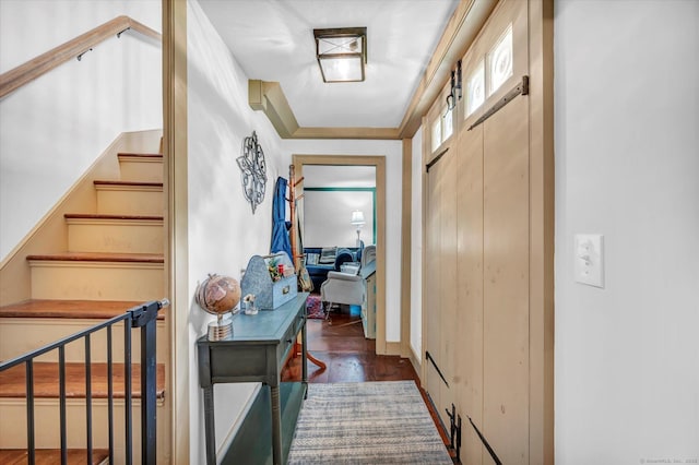 64 W St, Cromwell, CT 06416 - corridor with stairs and wood finished floors