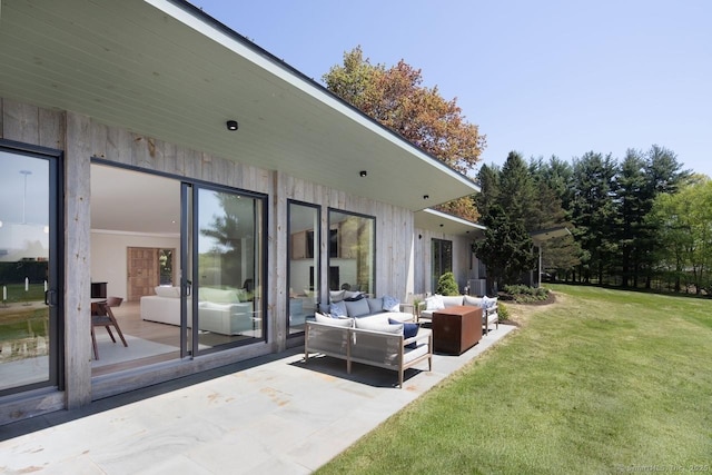 136 Belgo Rd, Salisbury, CT 06039 - view of green lawn with an outdoor living space and a patio area
