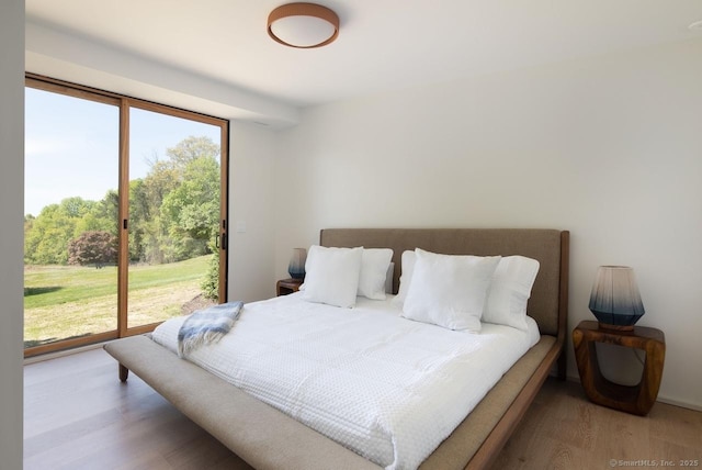 136 Belgo Rd, Salisbury, CT 06039 - bedroom with access to outside and wood finished floors