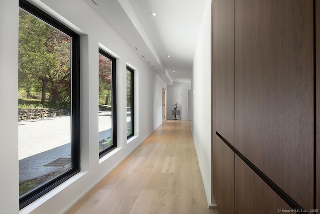 136 Belgo Rd, Salisbury, CT 06039 - hall featuring light wood finished floors, plenty of natural light, and recessed lighting