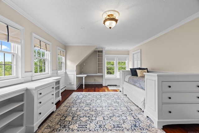 18 Ferry Rd, Old Lyme, CT 06371 - bedroom featuring dark wood finished floors, ornamental molding, and a baseboard heating unit