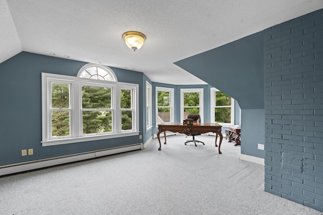 18 Ferry Rd, Old Lyme, CT 06371 - additional living space featuring carpet flooring, baseboard heating, a desk, vaulted ceiling, and baseboards