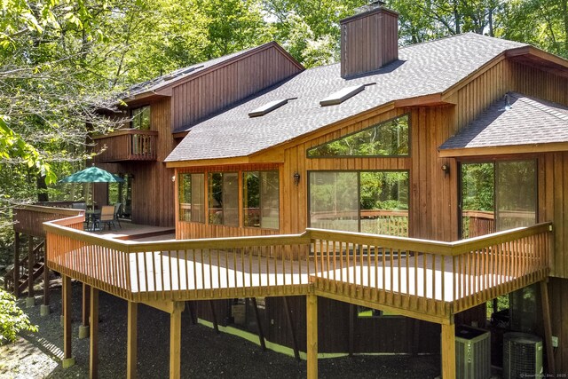 17 Walker Ln, Weston, CT 06883 - wooden deck featuring cooling unit