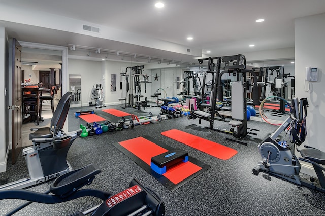 368 Nod Hill Rd, Wilton, CT 06897 - gym featuring recessed lighting