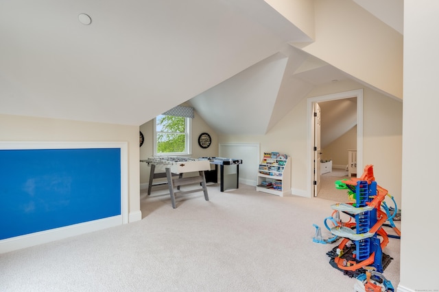 15A Shore Rd, Waterford, CT 06385 - recreation room featuring carpet and vaulted ceiling