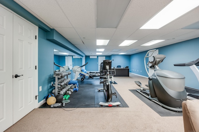 15A Shore Rd, Waterford, CT 06385 - exercise room featuring a drop ceiling and carpet