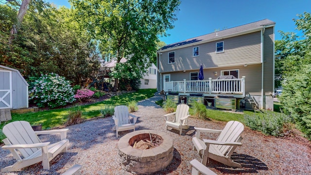 23 Bartlett Mnr, Norwalk, CT 06850 - view of patio / terrace featuring a fire pit and a deck