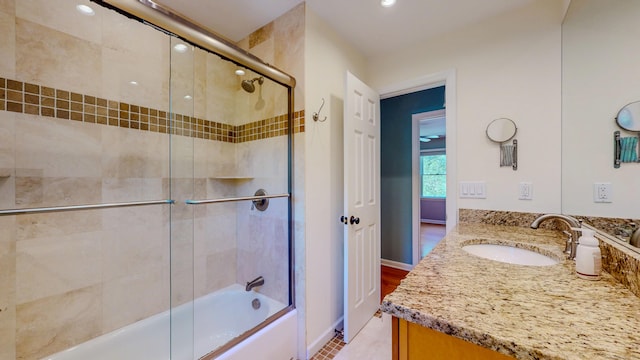 23 Bartlett Mnr, Norwalk, CT 06850 - bathroom with baseboards, vanity, and bath / shower combo with glass door