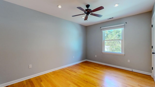 23 Bartlett Mnr, Norwalk, CT 06850 - empty room featuring recessed lighting, baseboards, light wood-style flooring, and ceiling fan
