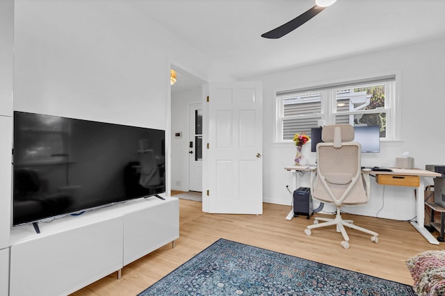 2 Quanaduck Cove Ct Unit 2, Stonington, CT 06378 - home office with ceiling fan and wood finished floors