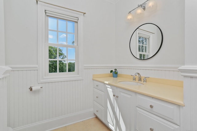 10 Easton Heights Ln, Easton, CT 06612 - bathroom with wainscoting and vanity