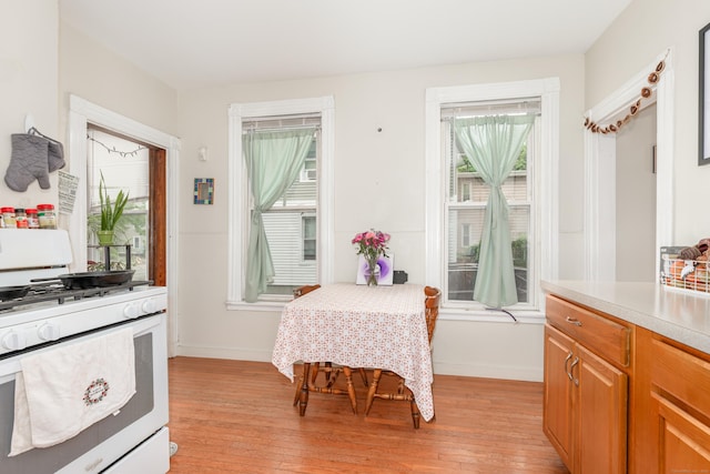 76 Edwards St, New Haven, CT 06511 - dining space with light wood finished floors and baseboards