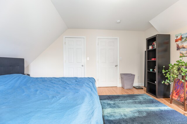 76 Edwards St, New Haven, CT 06511 - bedroom featuring wood finished floors and vaulted ceiling