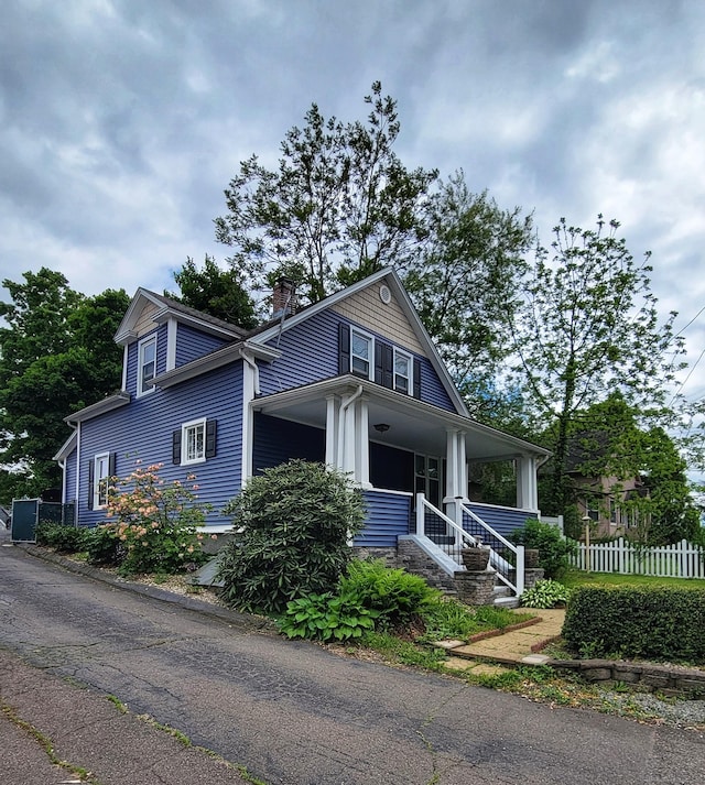 909 N Colony Rd, Meriden, CT 06450 - bungalow with a chimney and a porch