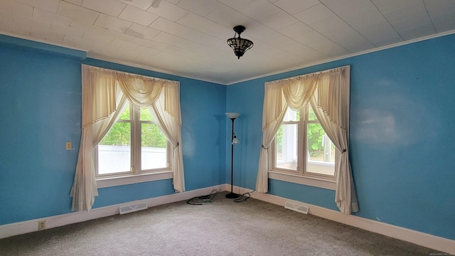 909 N Colony Rd, Meriden, CT 06450 - spare room featuring carpet, baseboards, and ornamental molding