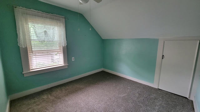 909 N Colony Rd, Meriden, CT 06450 - bonus room with vaulted ceiling, carpet floors, baseboards, and a ceiling fan