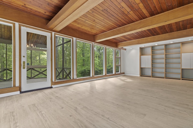 1 Indian Spring Ln, Norwich, CT 06360 - unfurnished sunroom featuring beamed ceiling