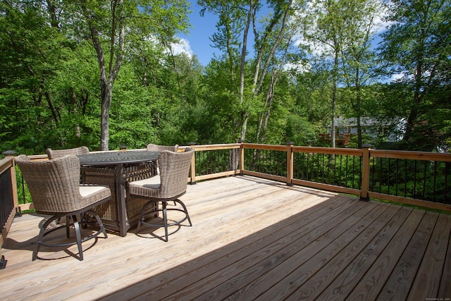 69 Fernwood Dr, Simsbury, CT 06070 - wooden terrace featuring outdoor dining area