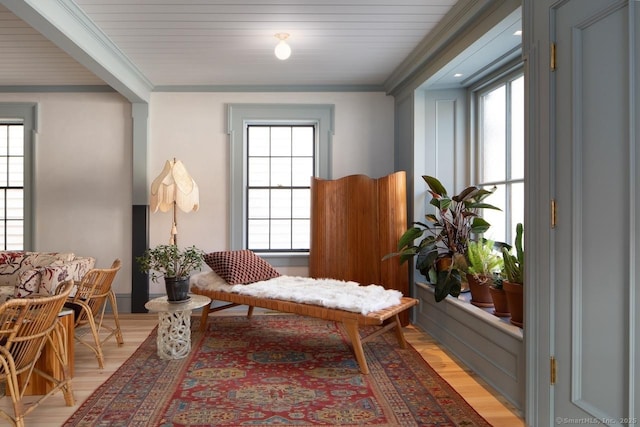 14 Main St, Salisbury, CT 06039 - sitting room with light wood-style flooring, crown molding, and plenty of natural light