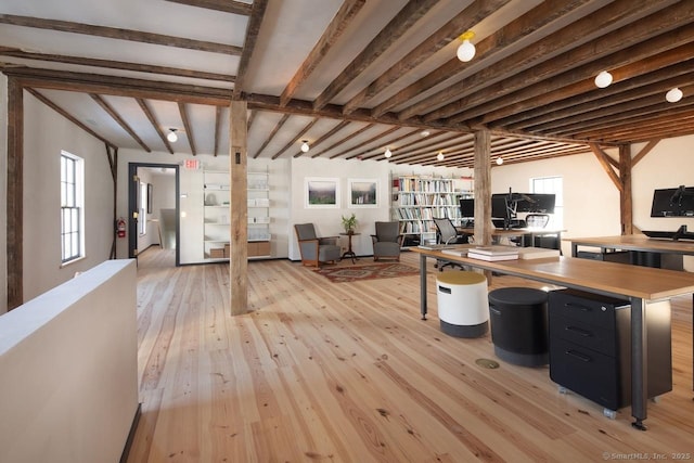 14 Main St, Salisbury, CT 06039 - office with light wood-type flooring and beamed ceiling