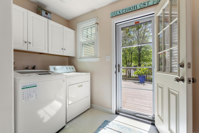 2 Latimer Ct, Waterford, CT 06385 - washroom featuring cabinet space, washer and clothes dryer, and baseboards