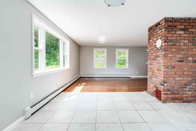 143 Clark Hill Rd, East Haddam, CT 06423 - spare room featuring healthy amount of natural light, baseboard heating, light wood-style flooring, and baseboards
