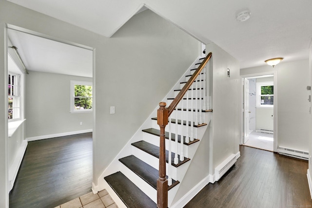 2 Broken Arrow Dr, East Granby, CT 06026 - stairway with a baseboard radiator, baseboard heating, and healthy amount of natural light