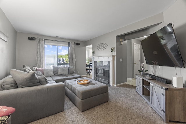 75 Redwood Dr Unit 1302, East Haven, CT 06513 - living area featuring carpet, baseboards, and a premium fireplace