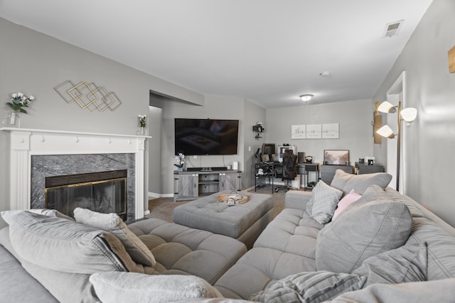 75 Redwood Dr Unit 1302, East Haven, CT 06513 - carpeted living room with a high end fireplace and baseboards
