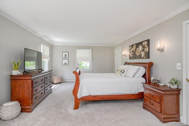 113 Toddy Hill Rd, Newtown, CT 06482 - bedroom featuring crown molding, light colored carpet, and baseboards