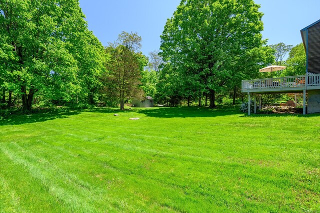 113 Toddy Hill Rd, Newtown, CT 06482 - view of green lawn featuring a deck