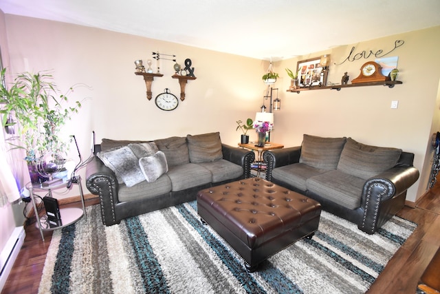 143 Pine Hill Rd Unit 8B, Thomaston, CT 06787 - living area featuring baseboard heating and wood finished floors