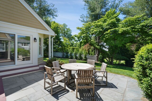 7 Sherwood Farms Ln, Westport, CT 06880 - view of patio / terrace featuring outdoor dining area