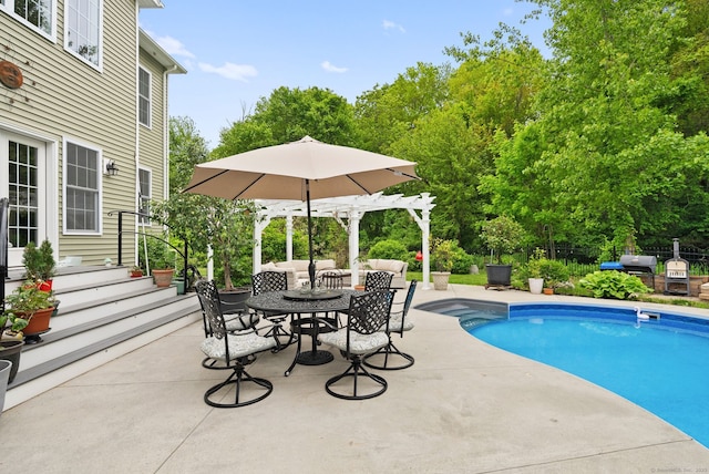100 Pembroke Ter, Glastonbury, CT 06033 - view of pool featuring a patio, outdoor dining space, and view of scattered trees