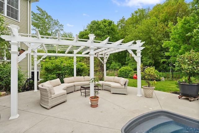 100 Pembroke Ter, Glastonbury, CT 06033 - view of patio featuring an outdoor living space and a pergola